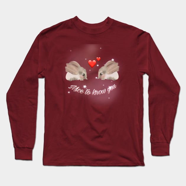 mice to know you valentines day design Long Sleeve T-Shirt by Mydrawingsz